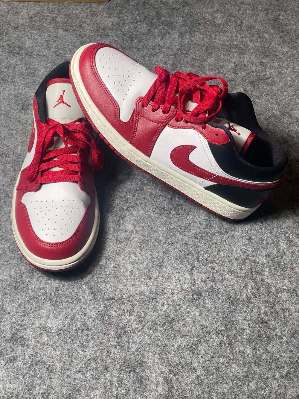 Air Jordan 1 Low Reverse Black Toe Sneakers DC0774-160 Gym Red White Black Sail